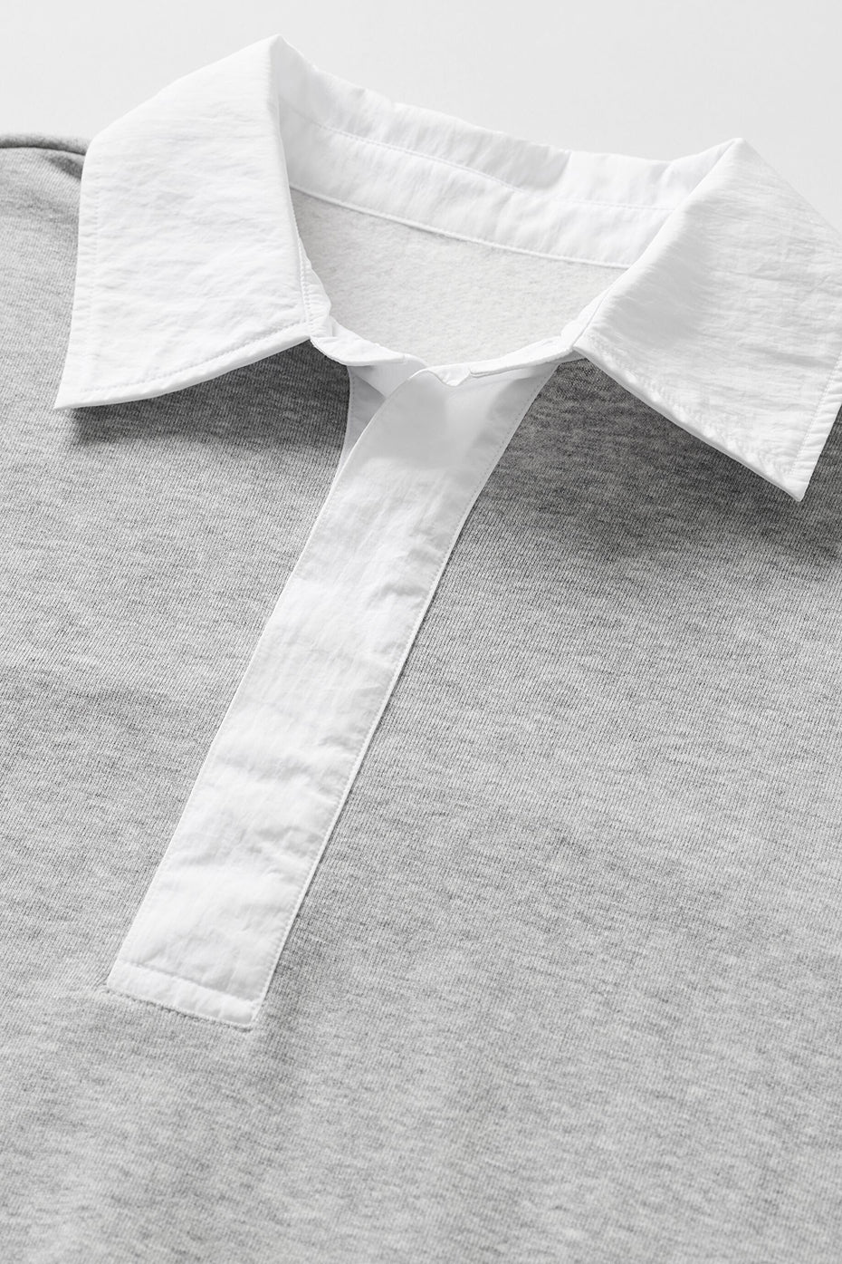 Take It Easy Long Sleeve Henley Pullover - Athletic Heather Grey/White - Image 6