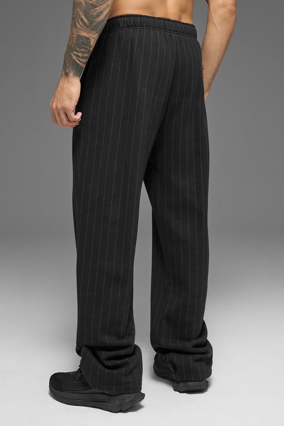 Pinstripe Straight Leg Sweatpant - Black Pinstripe - Image 4