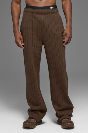 Pinstripe Straight Leg Sweatpant - Espresso Pinstripe