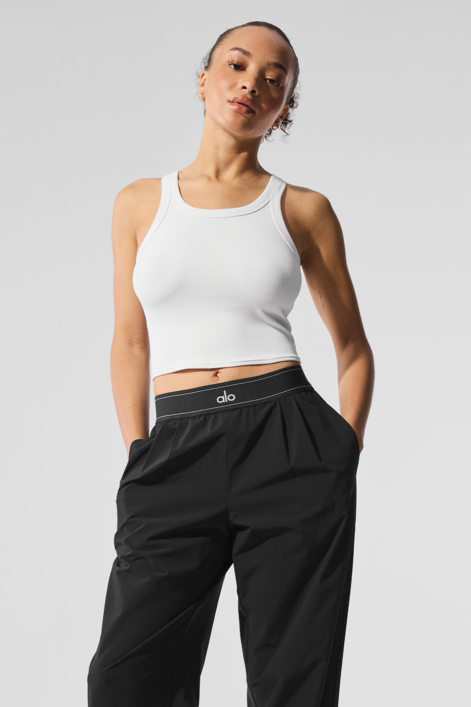 Goddess Ribbed Go-To Tank - White - Image 3