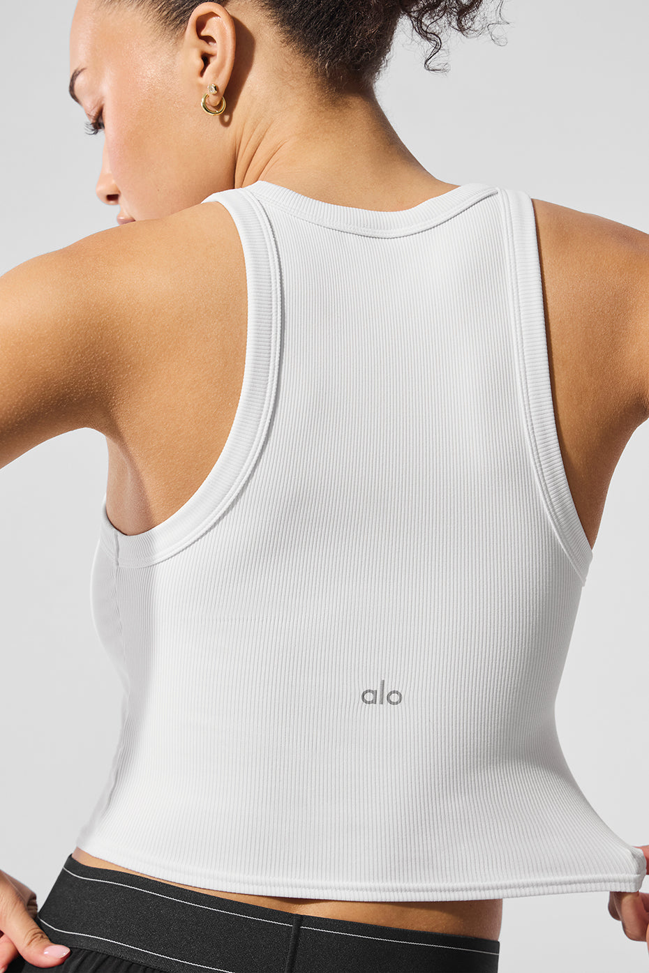 Goddess Ribbed Go-To Tank - White - Image 4