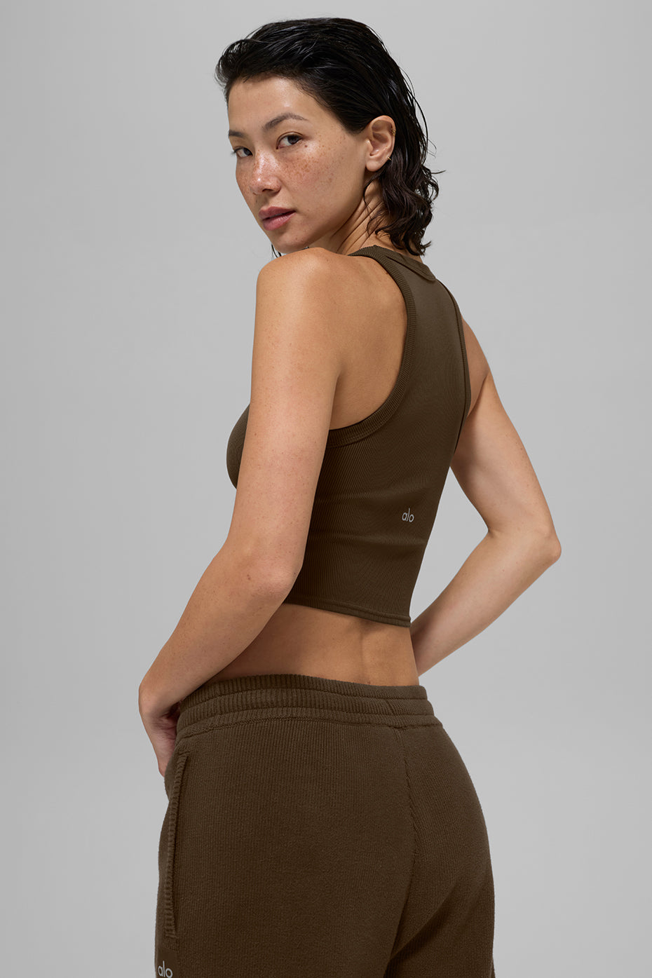 Goddess Ribbed Go-To Tank - Espresso - Image 2