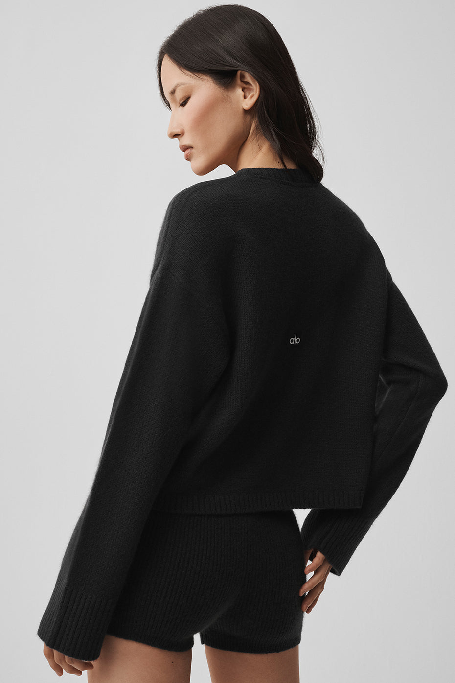 Wool Cashmere New Class Tie Cardigan - Black - Image 4