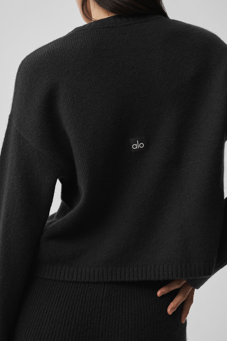 Wool Cashmere New Class Tie Cardigan - Black - Image 5