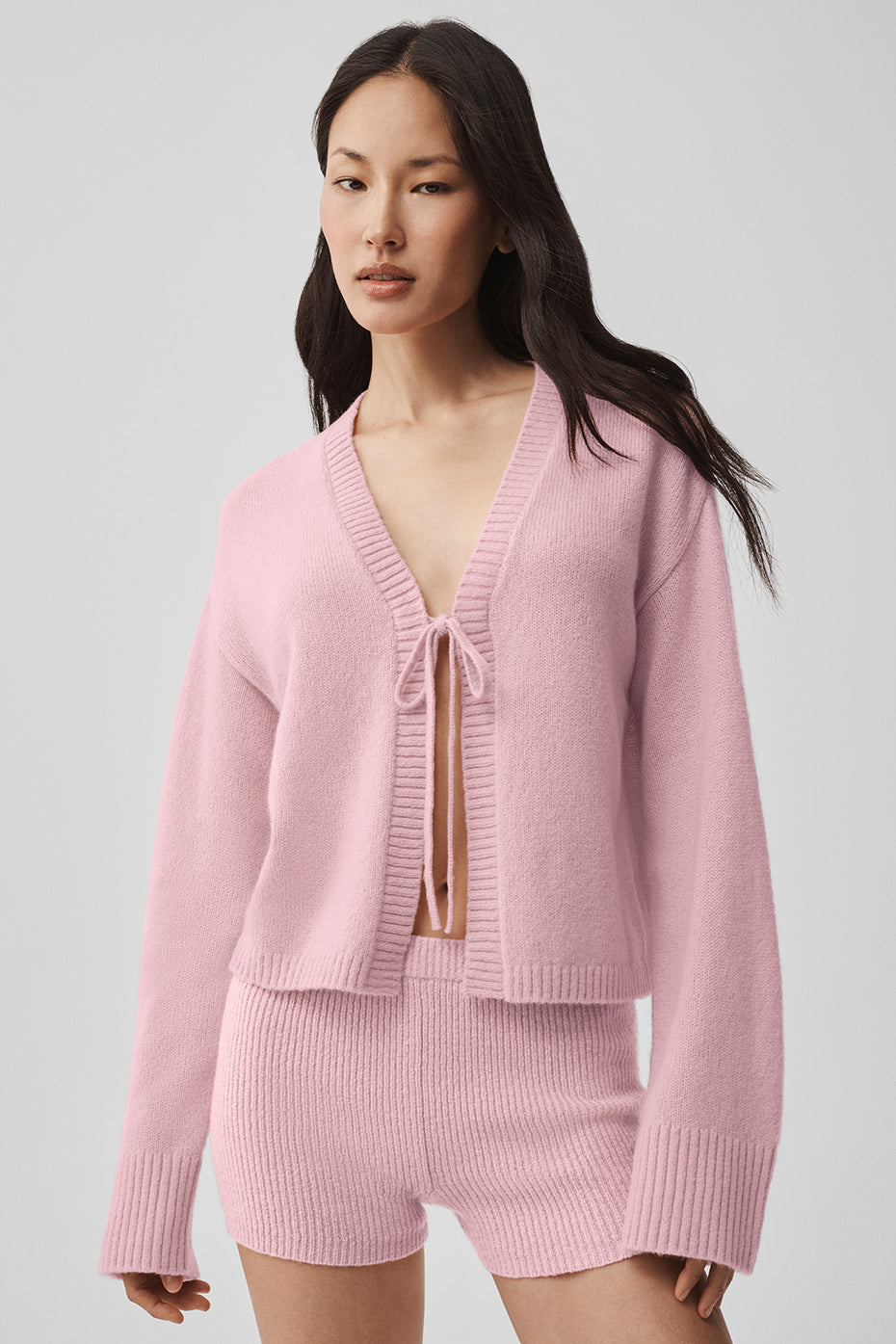 Wool Cashmere New Class Tie Cardigan - Vintage Pink - Image 3