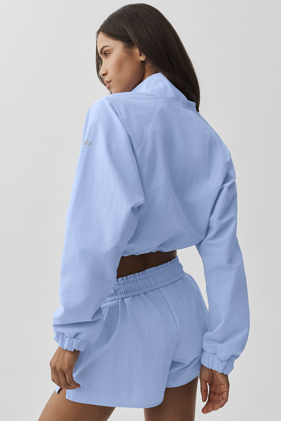 Cropped 1/4 Zip Alumni Pullover - Light Provence Blue - Image 2