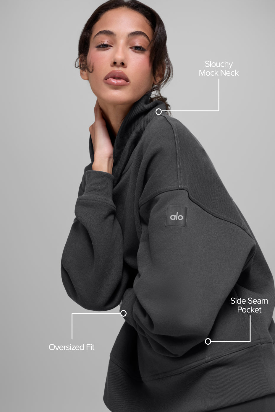 Hazy Mock Neck Pullover - Anthracite - Image 2