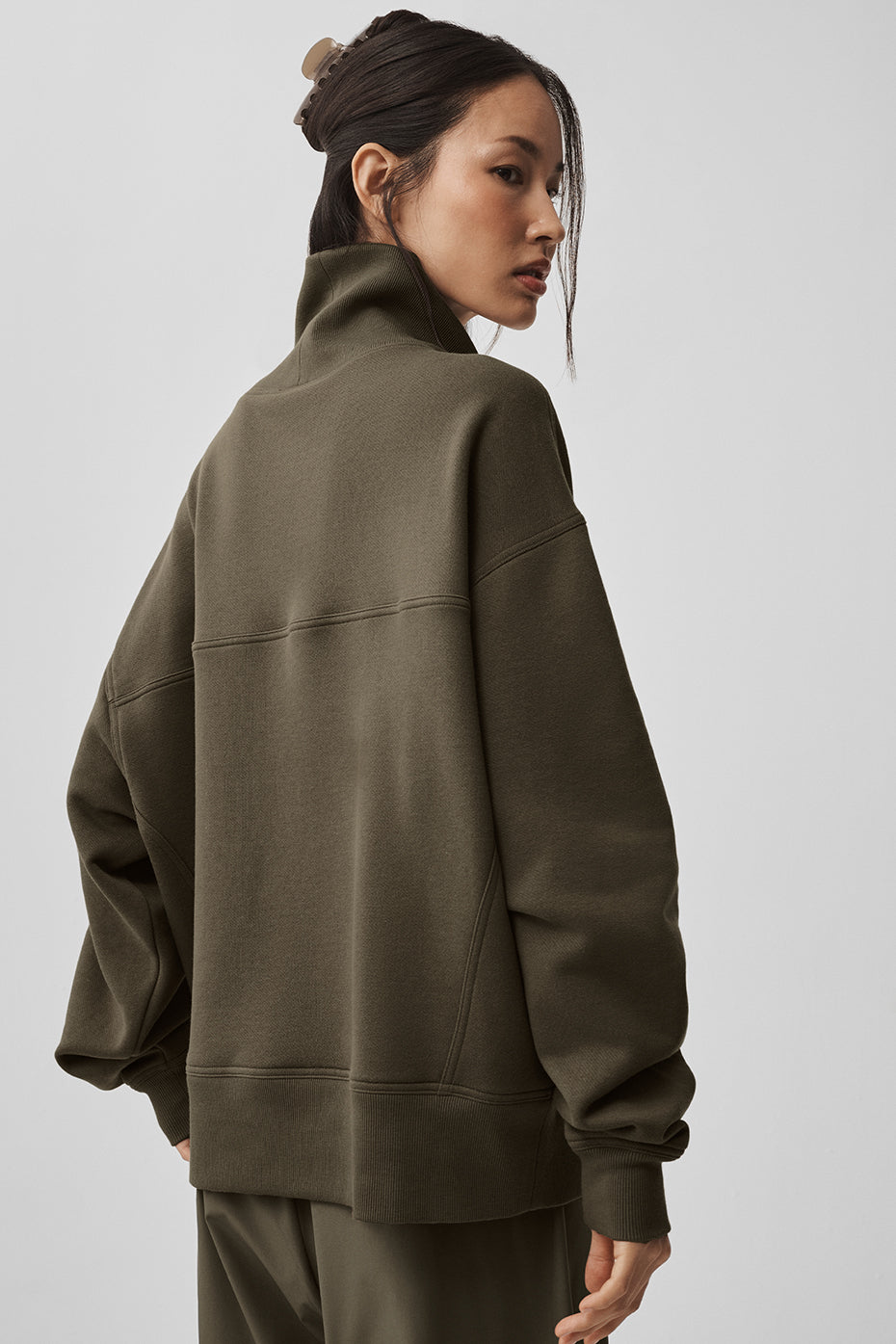 Hazy Mock Neck Pullover - Olive Tree - Image 2