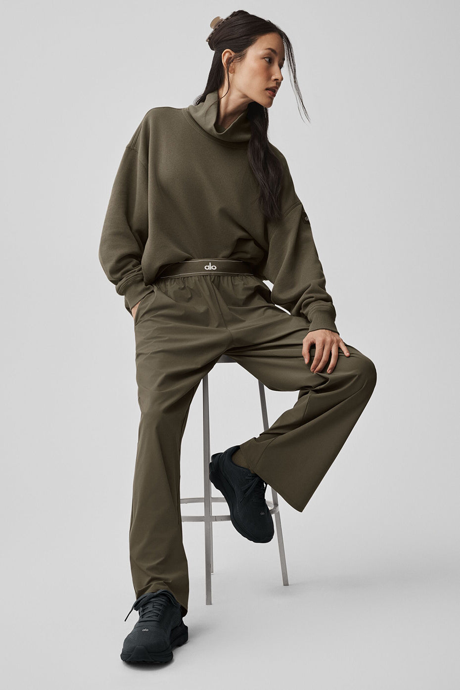 Hazy Mock Neck Pullover - Olive Tree - Image 4