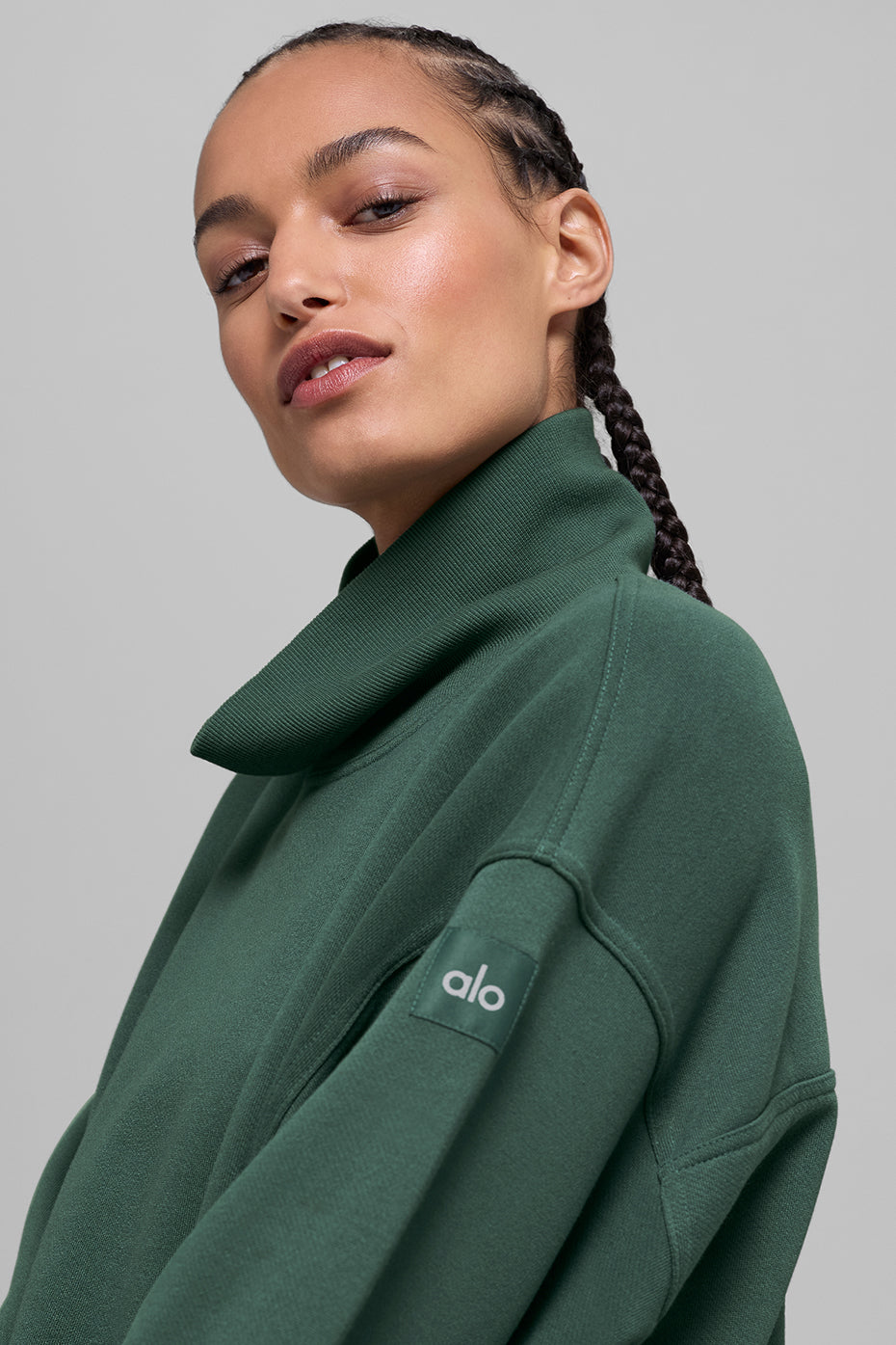 Hazy Mock Neck Pullover - Clover Green - Image 2