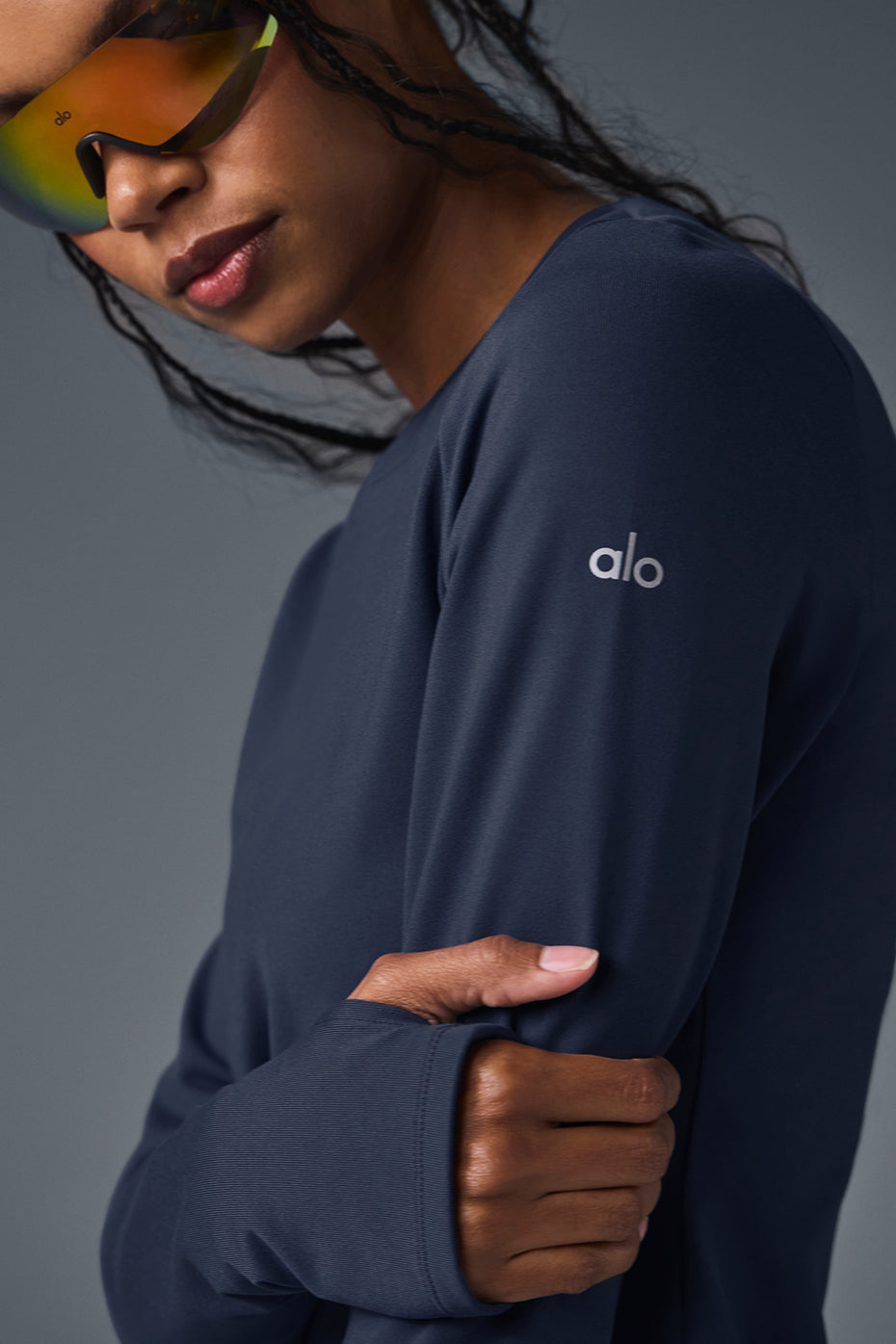 Airbrush Winter Warm Nocturne Long Sleeve - Navy - Image 5