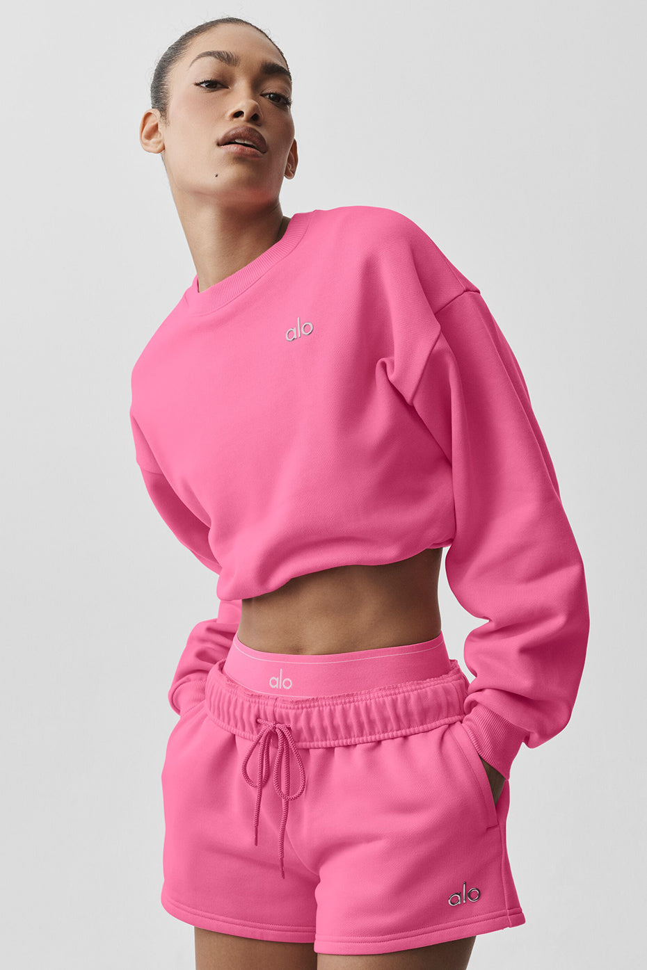 Cropped Accolade Crewneck - Paradise Pink - Image 3