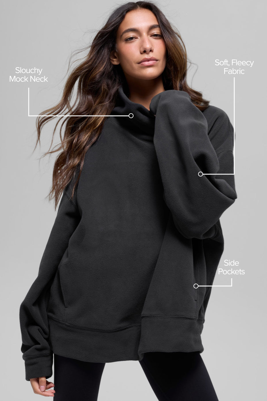Polar Fleece Hazy Pullover - Black - Image 2