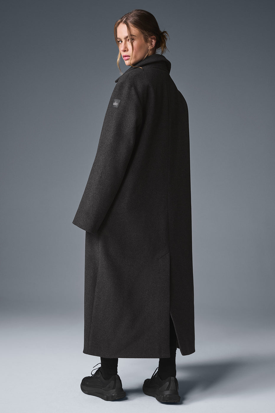 Wool Metro Long Coat - Dark Heather Grey - Image 2
