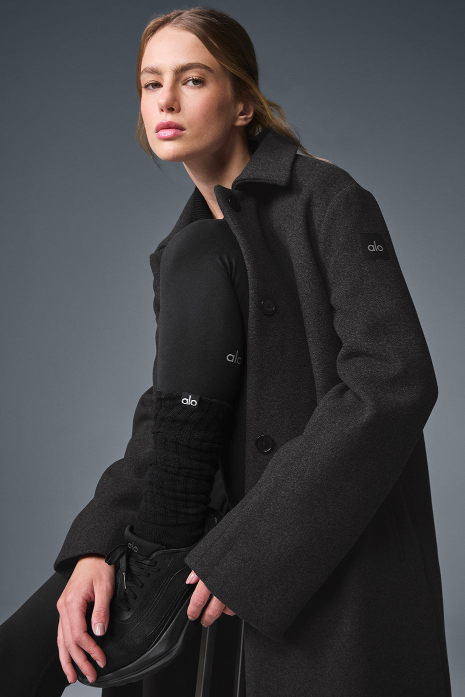 Wool Metro Long Coat - Dark Heather Grey - Image 4