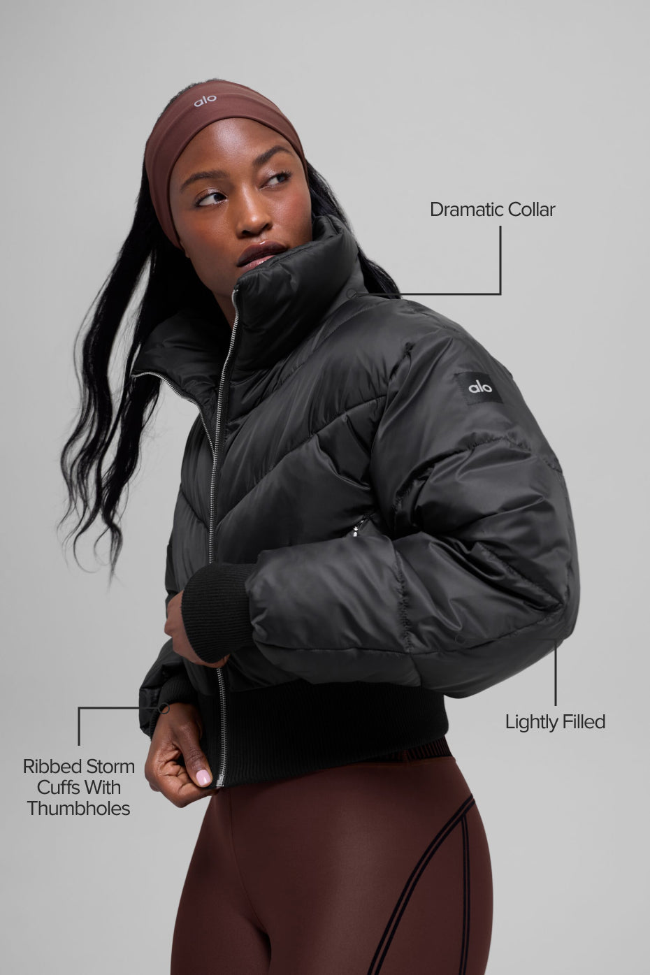Cropped Atmosphere Puffer - Black - Image 2
