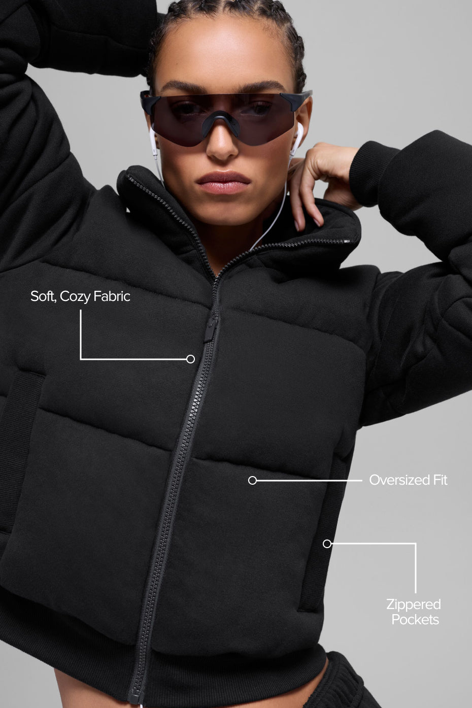 Sweatshirt Puffer - Black - Image 2