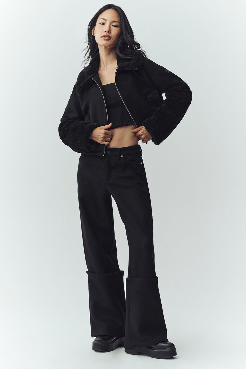 Wool Blend Nightfall Bomber - Black - Image 4