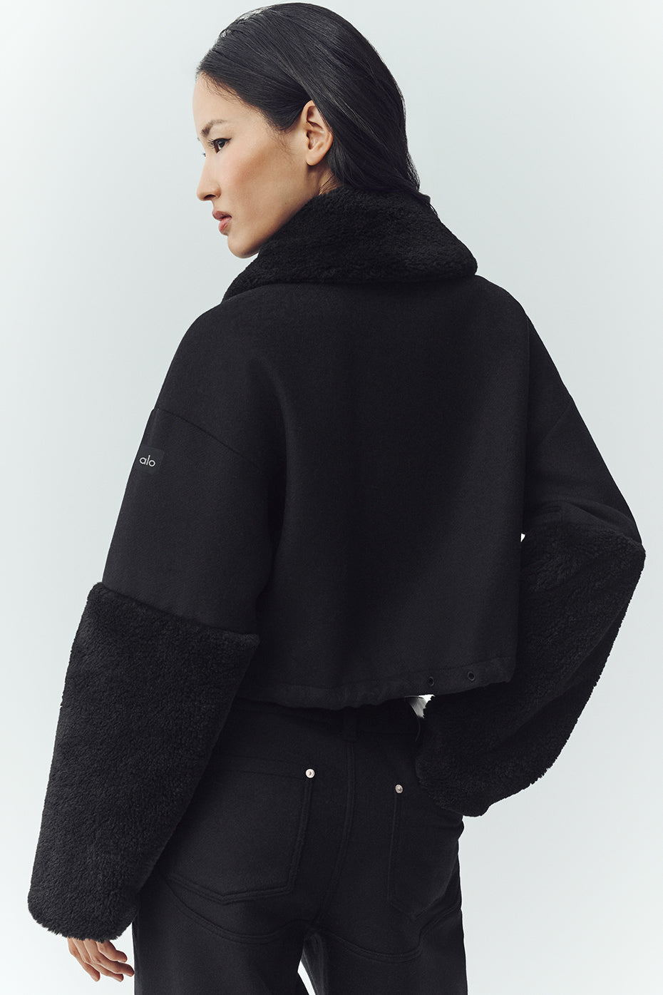 Wool Blend Nightfall Bomber - Black - Image 2