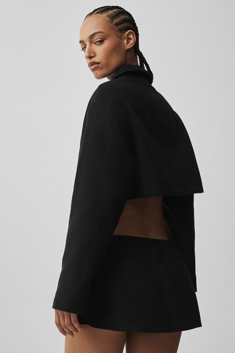 Cropped Fan Favorite Full Zip Jacket - Black - Image 4