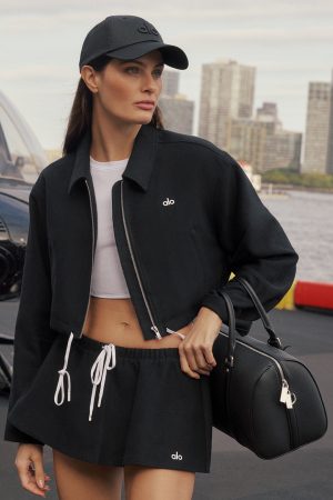 Cropped Fan Favorite Full Zip Jacket - Black