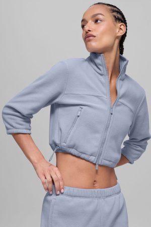 Polar Fleece Retreat Cropped Jacket - Winter Frost
