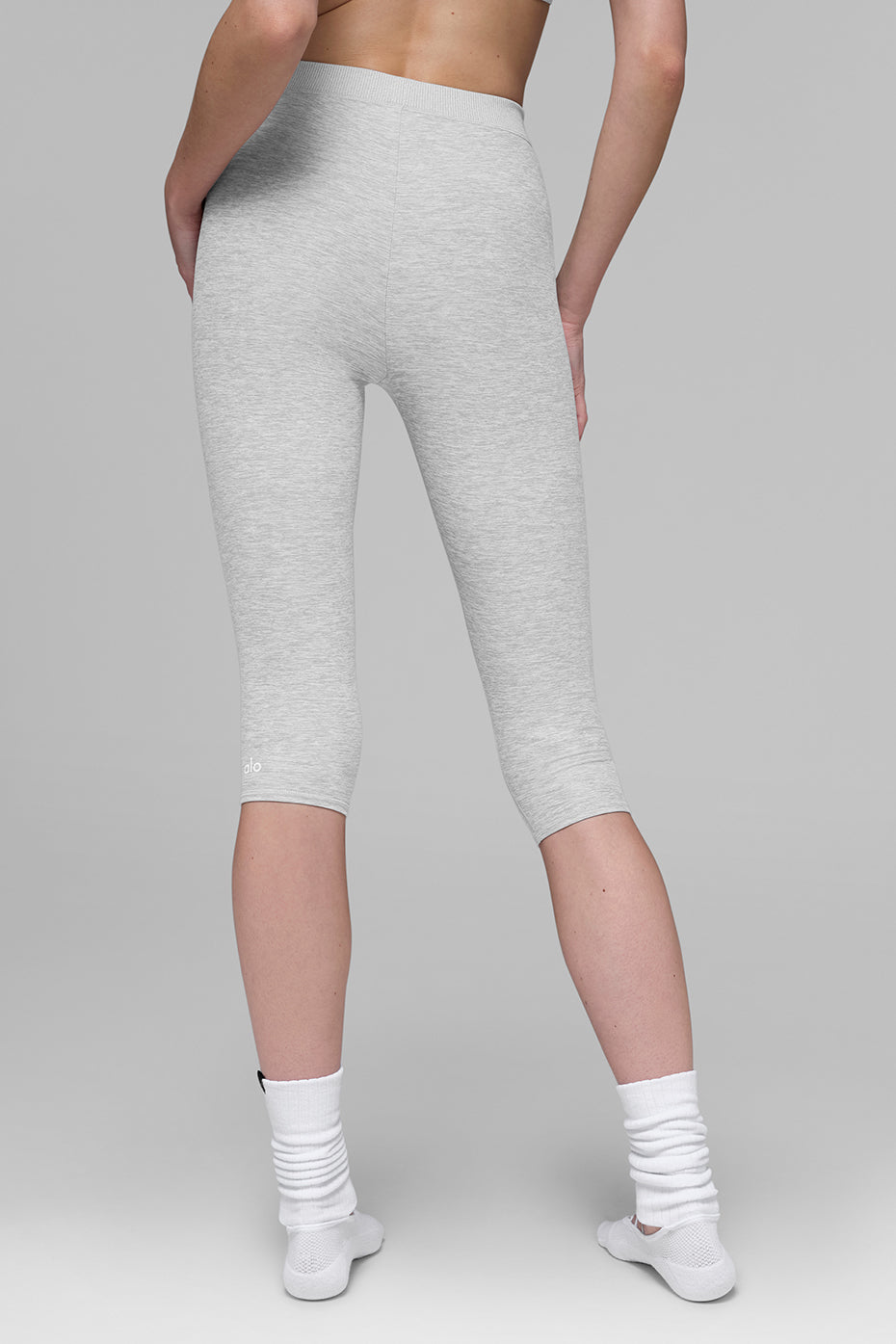 Alosoft High-Waist Iconic 90's Capri - Athletic Heather Grey - Image 2