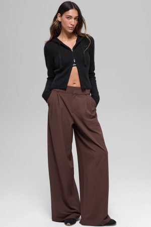 High-Waist Dreamscape Trouser (Long) - Brownstone