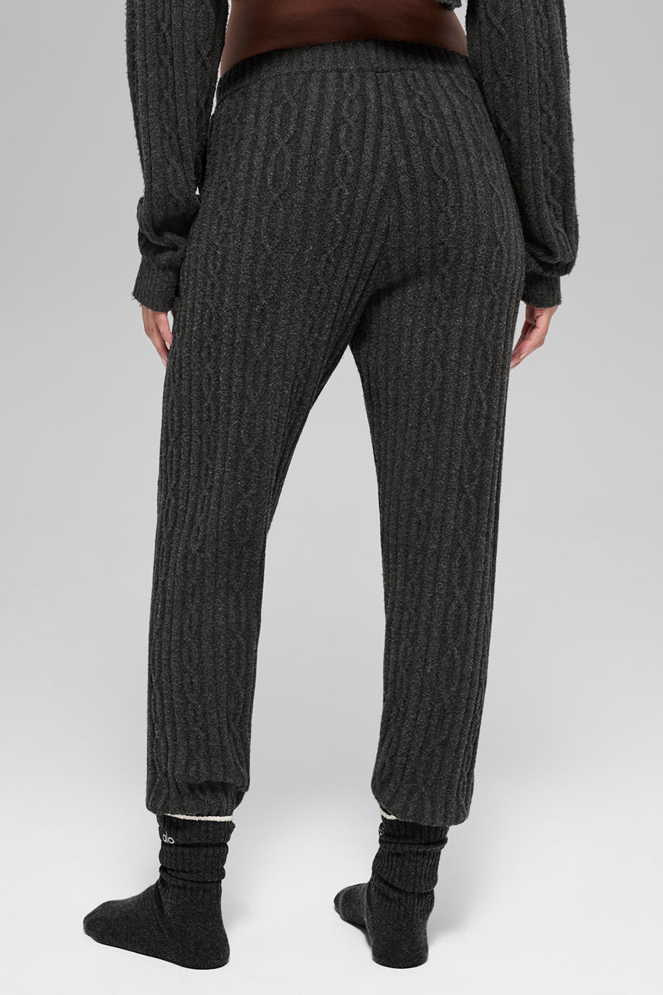 Cable Knit Winter Bliss Pant - Dark Heather Grey - Image 4