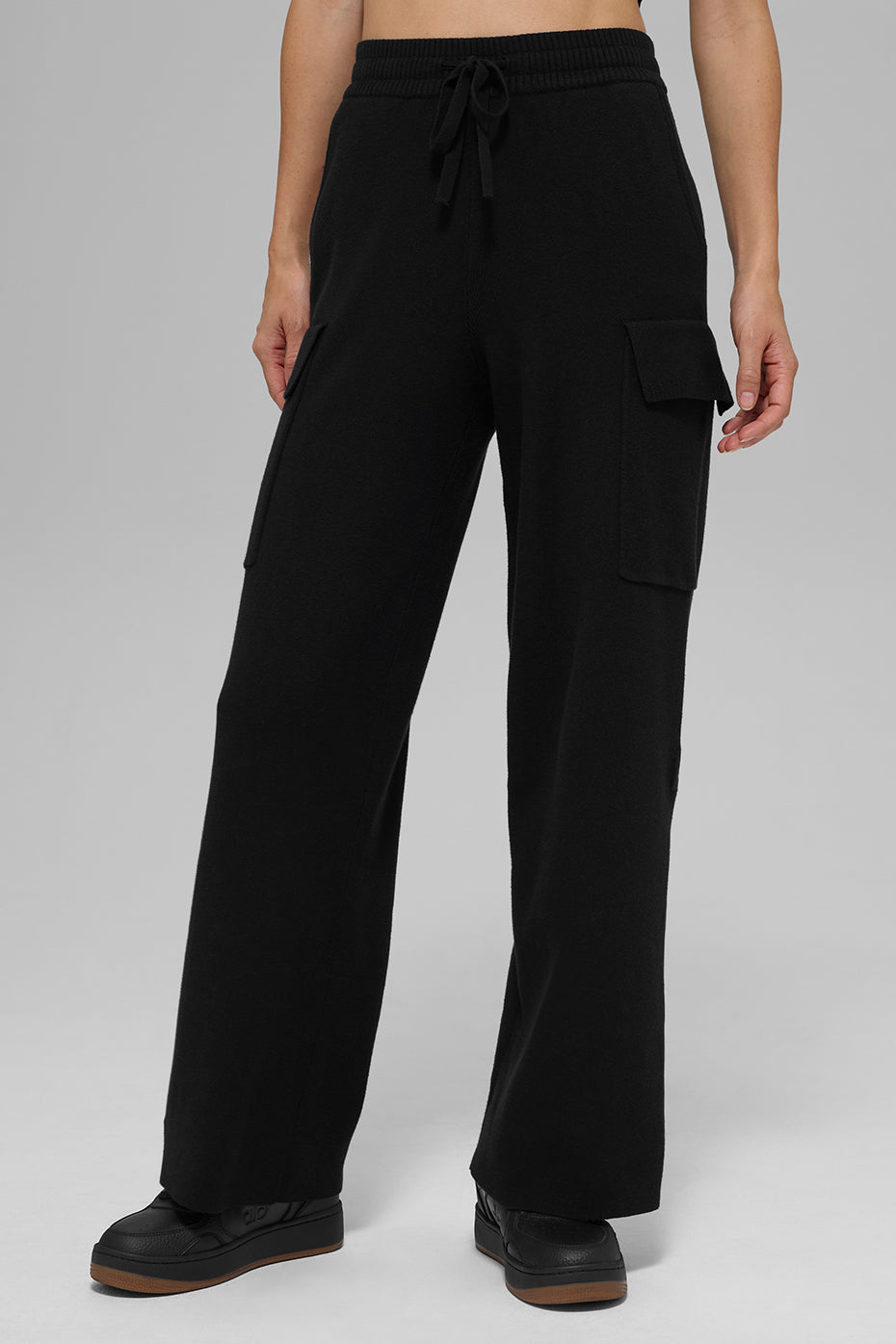 Scholar Knit High-Waist Cargo Pant - Black - Image 4