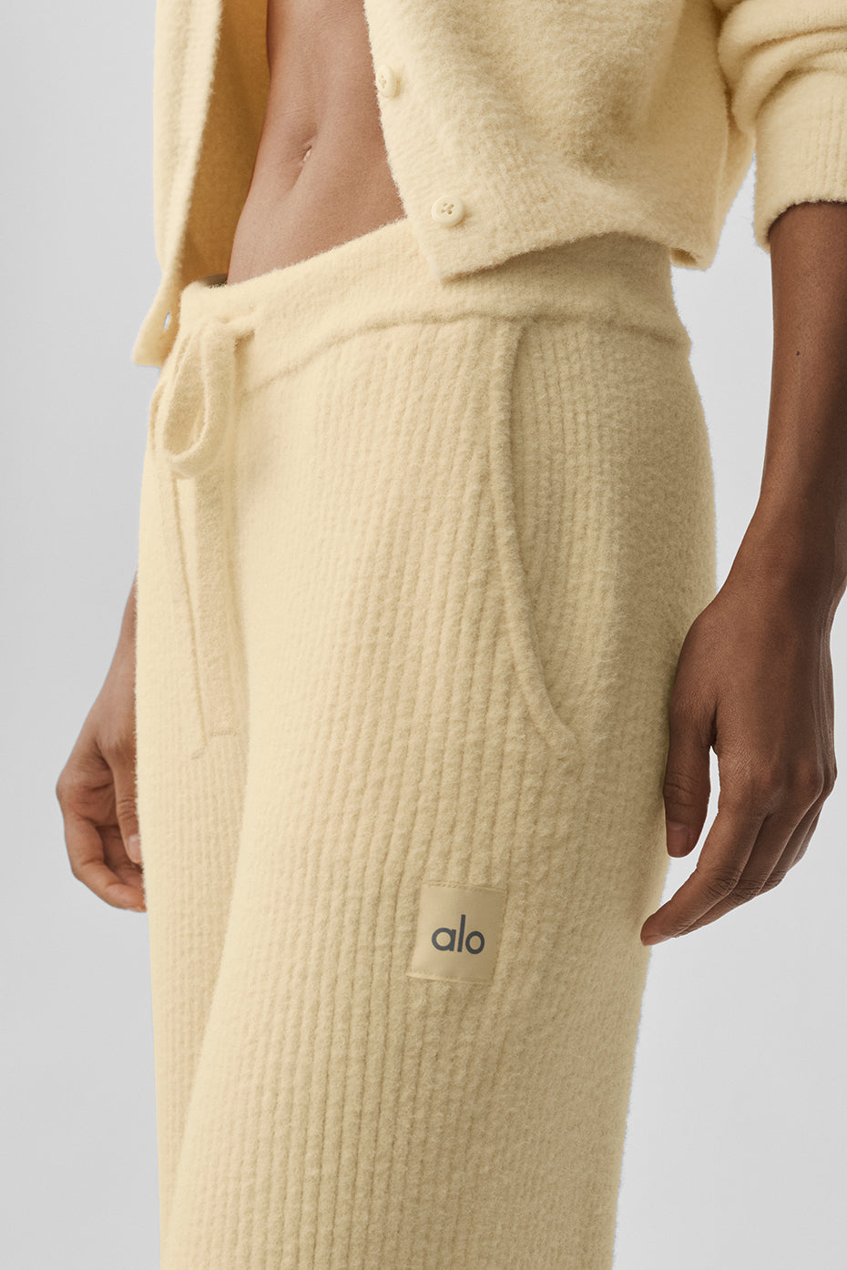 Snuggle Up Sweater High-Waist Wide Leg Pant - Candlelight Yellow - Image 3