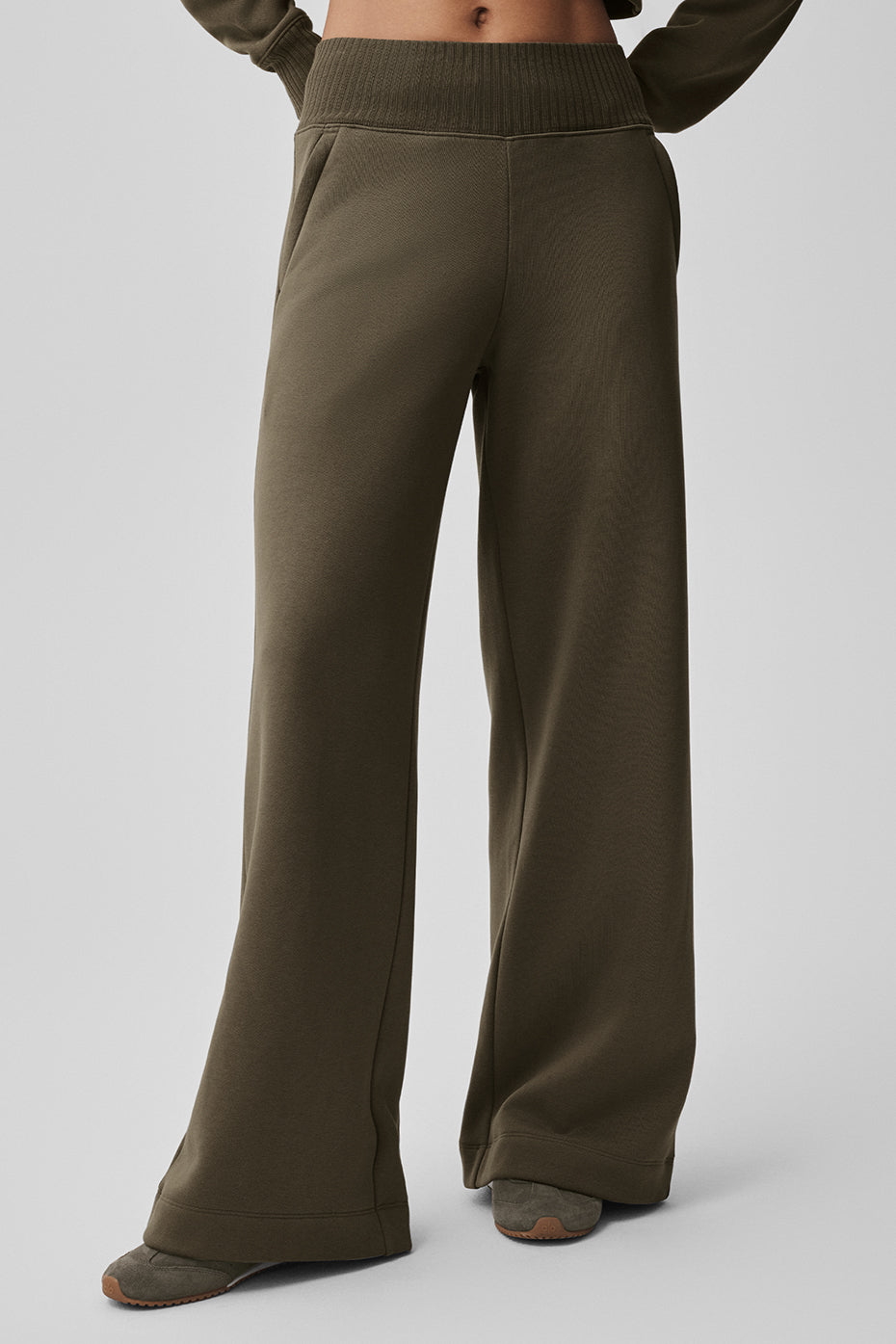 Serenity Wide Leg Sweatpant - Olive Tree - Image 3