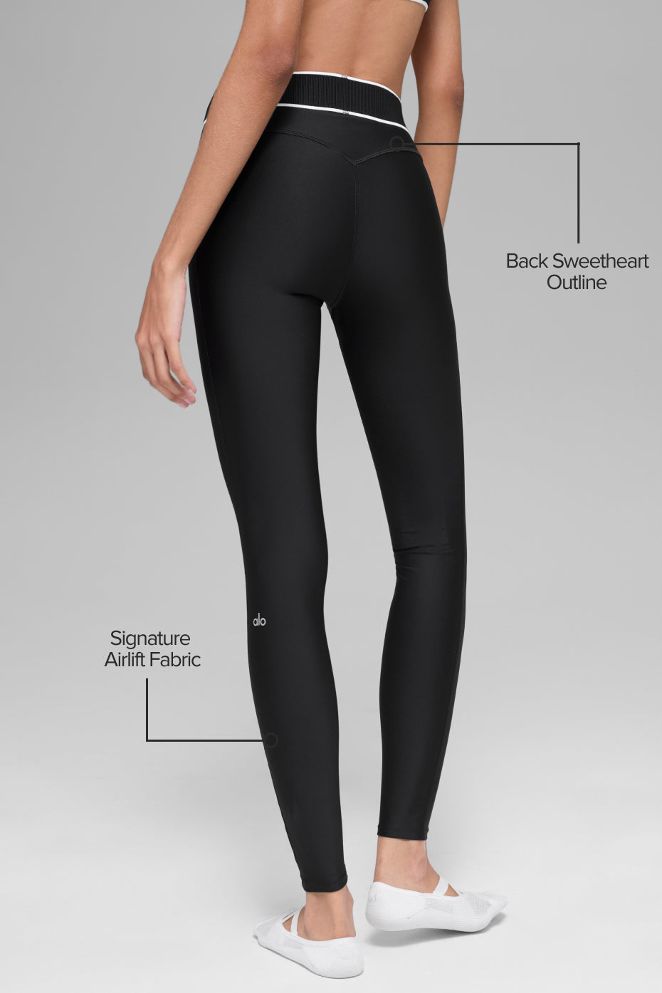 Airlift High-Waist Alignment Legging - Black/White - Image 2