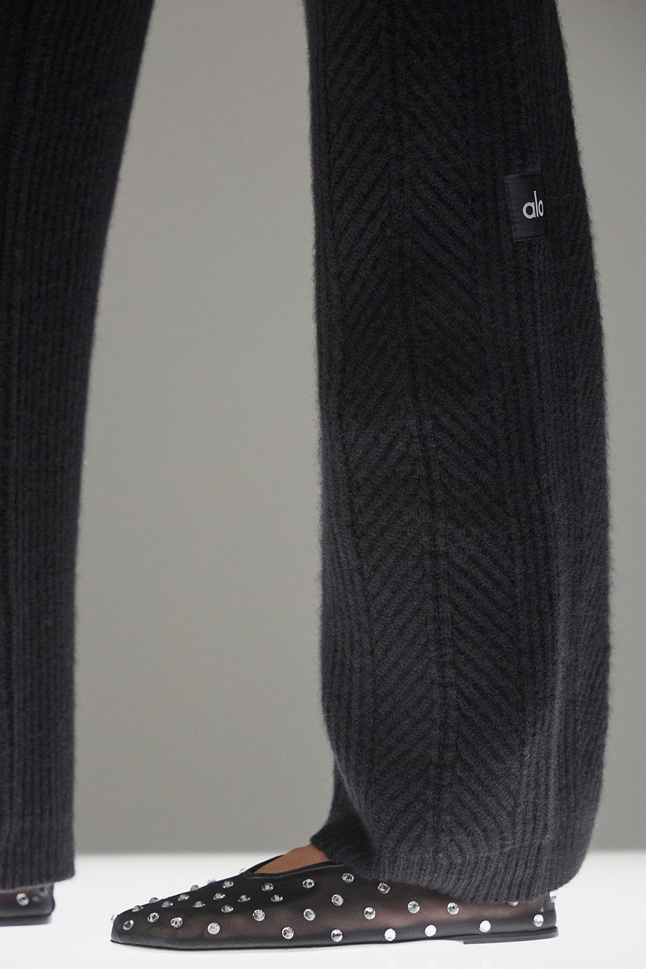 Winter Magic Cashmere Wide Leg Pant - Black - Image 4