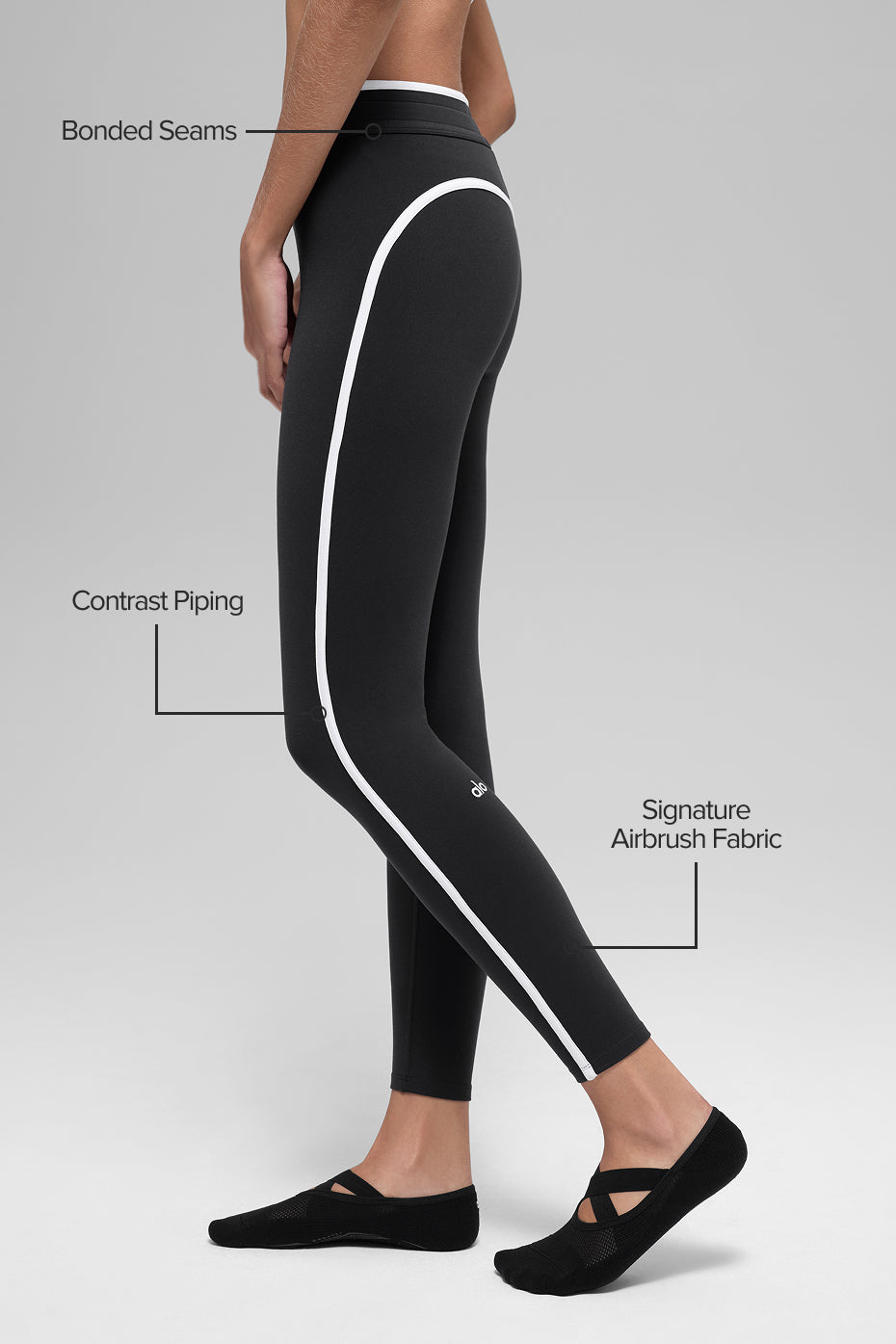 Airbrush High-Waist Race Pace 7/8 Legging - Black/White - Image 2