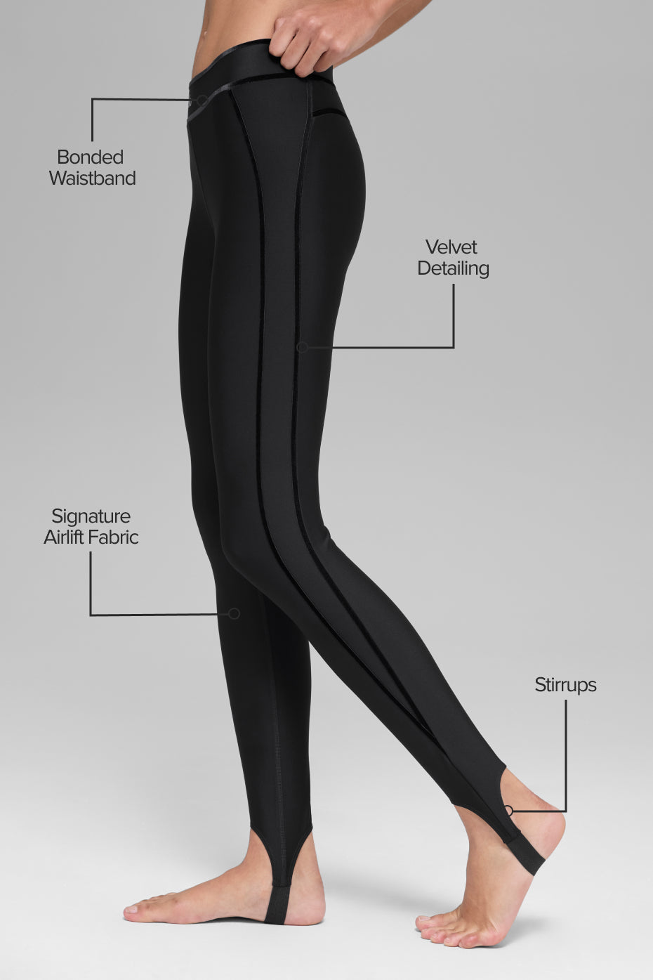 Airlift High-Waist Love Language Stirrup Legging - Black - Image 2
