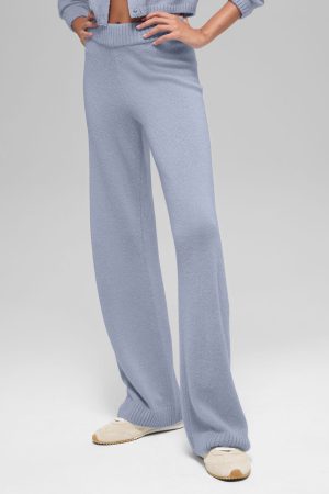 Wool Cashmere High-Waist New Class Wide Leg Pant - Winter Frost