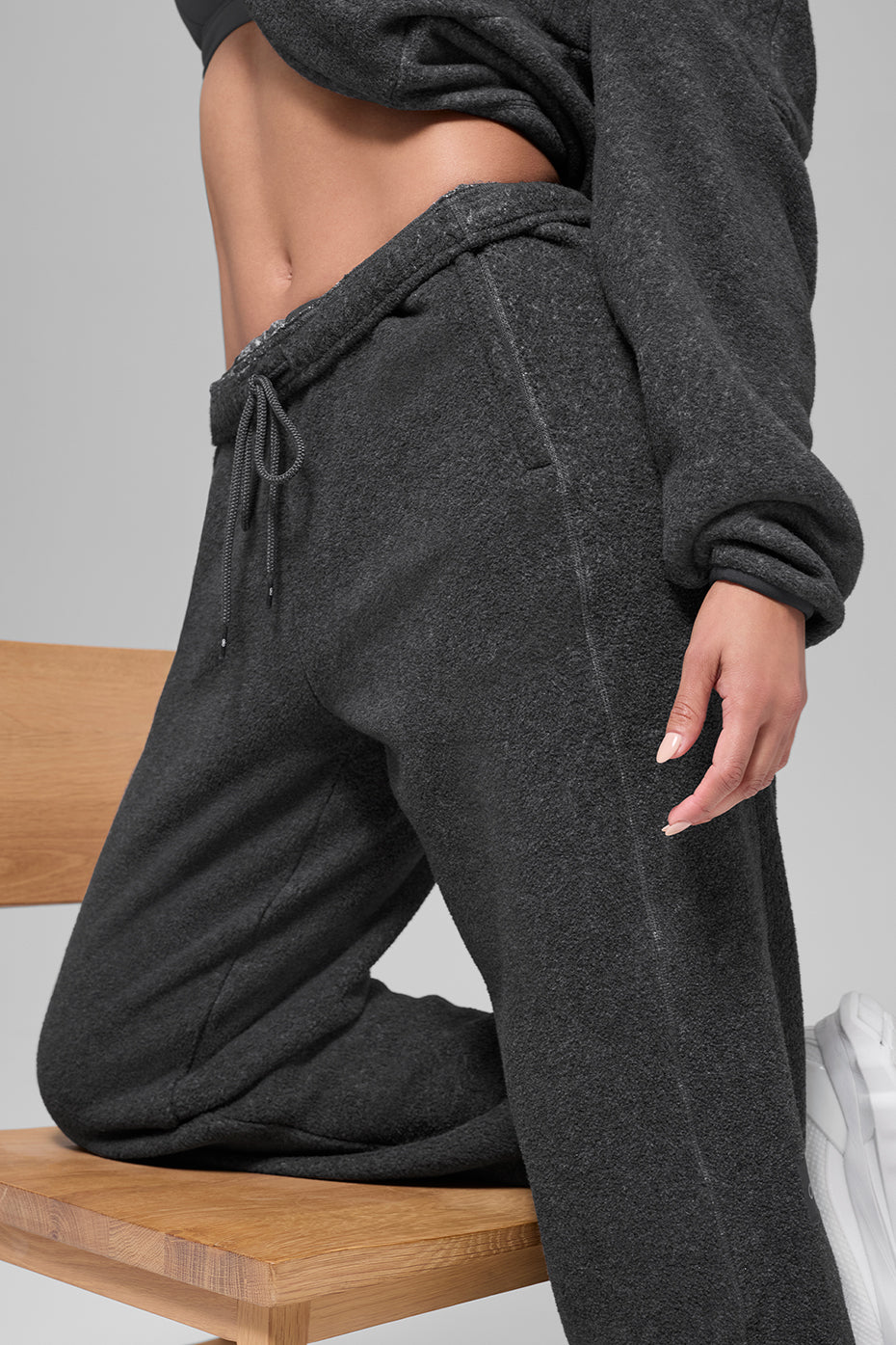 Polar Fleece High-Waist Retreat Jogger - Dark Heather Grey - Image 2