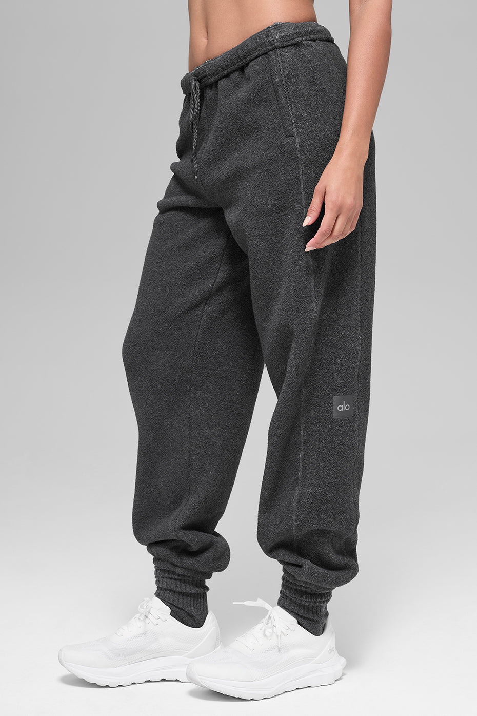 Polar Fleece High-Waist Retreat Jogger - Dark Heather Grey - Image 4