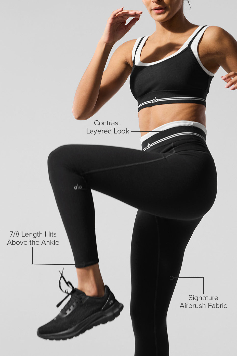 Airbrush High-Waist 7/8 Better Together Legging - Black/White - Image 2