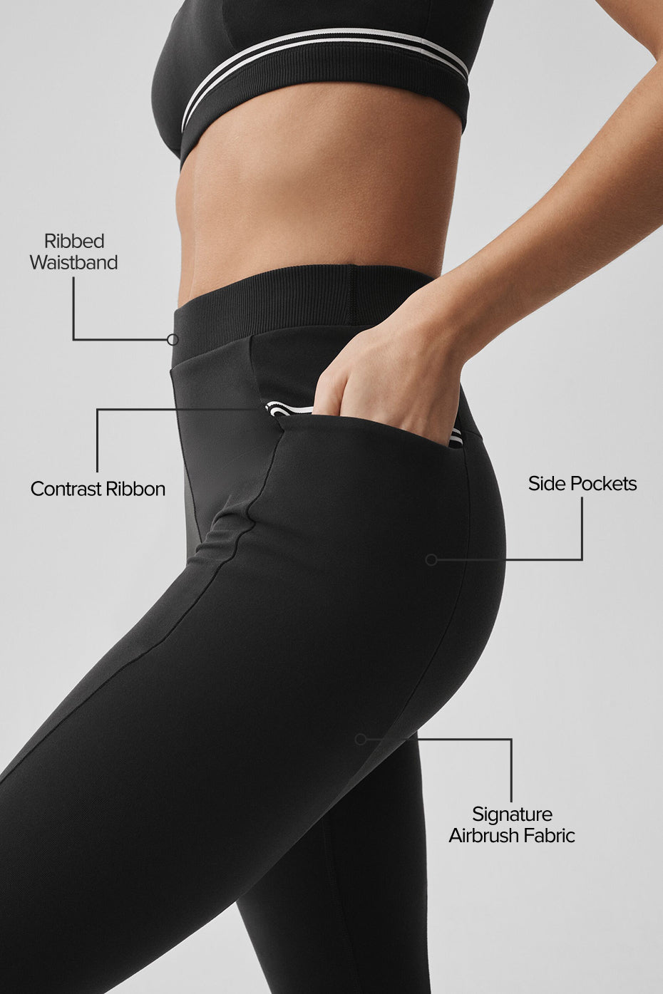 Airbrush High-Waist Fast Track Legging - Black/White - Image 2