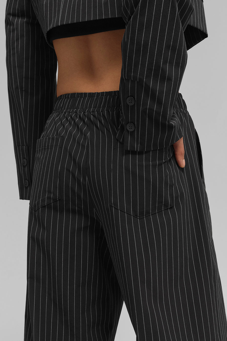 Pinstripe Daylight Boxer Pant (Long) - Black/Titanium - Image 4
