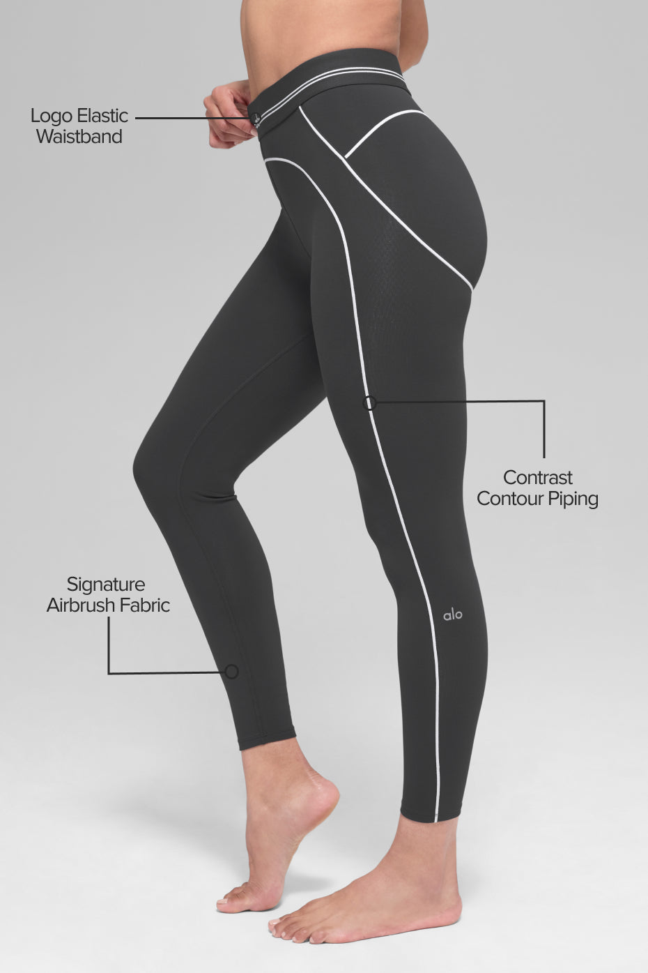 Airbrush High-Waist 7/8 Heart Throb Legging - Anthracite/White - Image 2