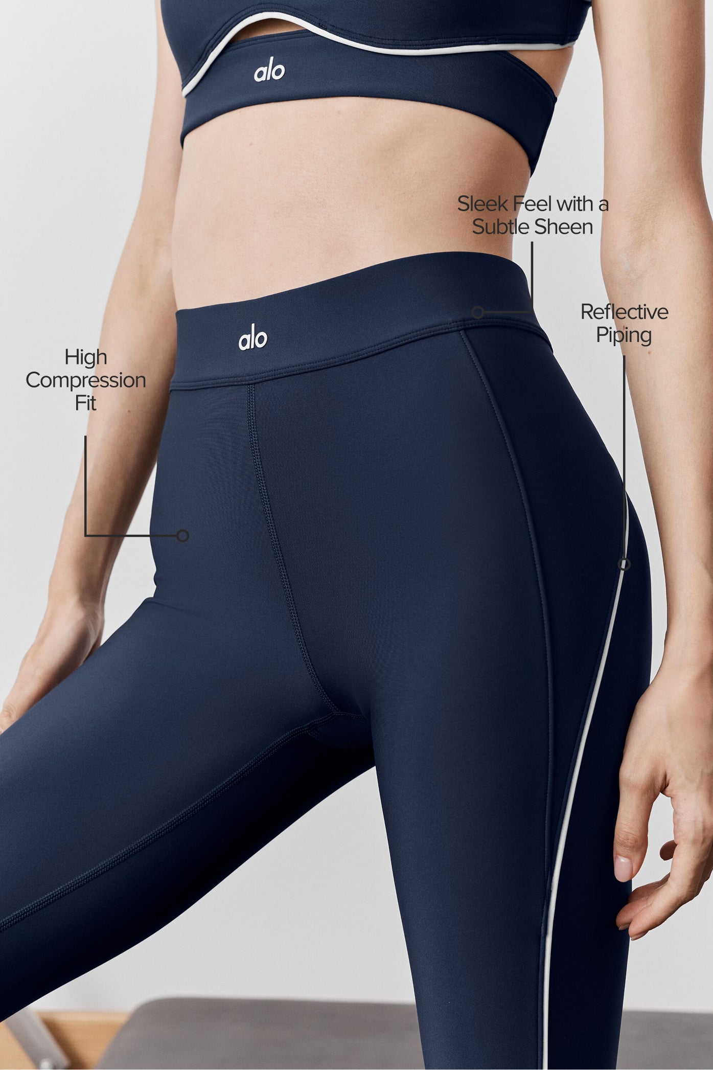 Airlift High-Waist 7/8 Speedwork Legging - Navy - Image 2