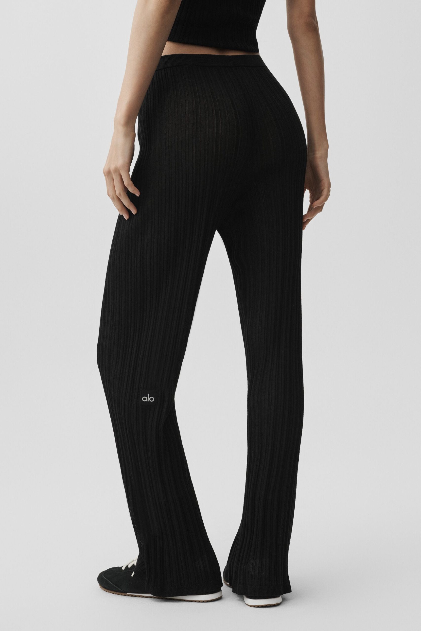 Sweater High-Waist Sunlit Straight Leg Pant - Black - Image 3