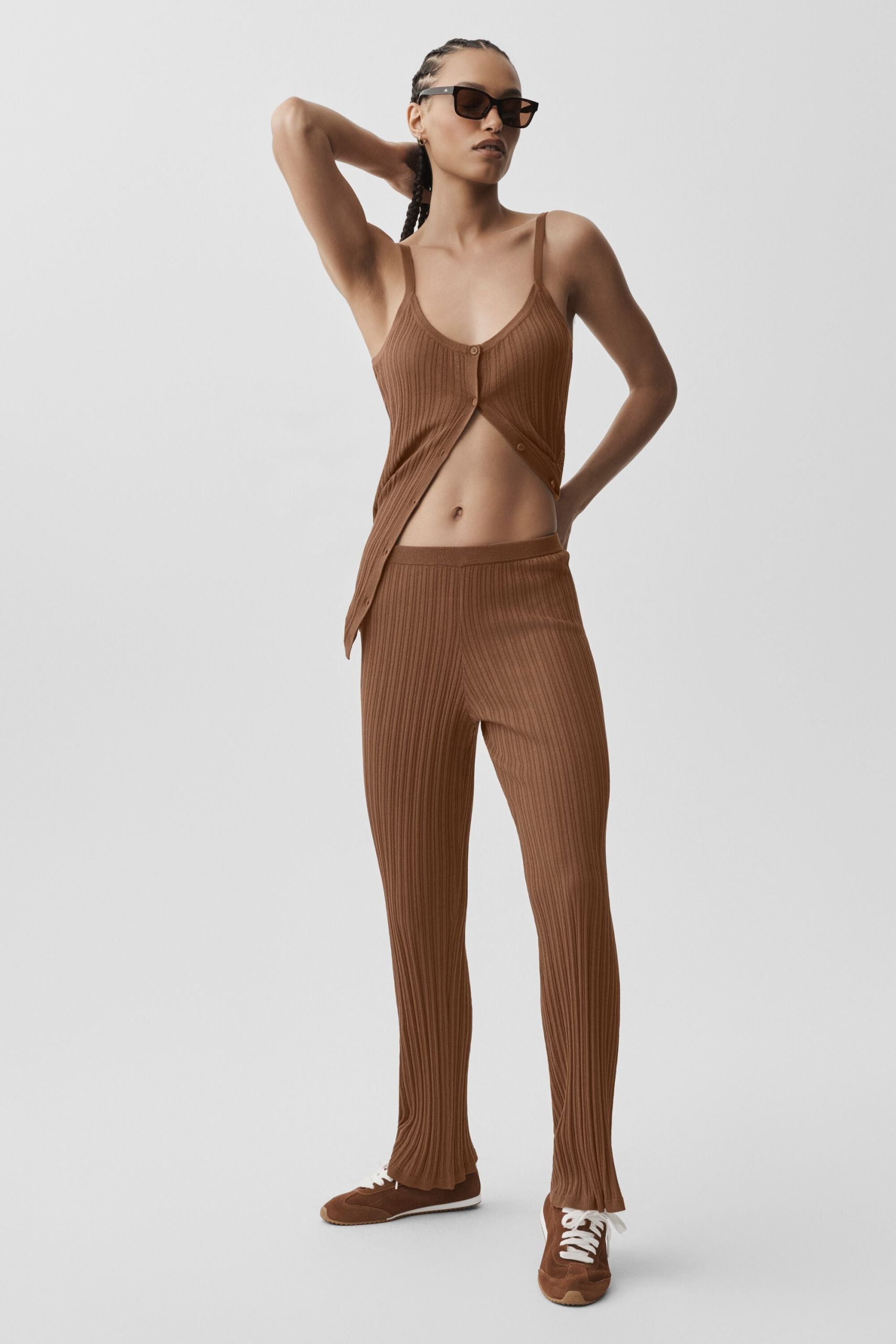 Sweater High-Waist Sunlit Straight Leg Pant - Sun Kissed Brown - Image 5