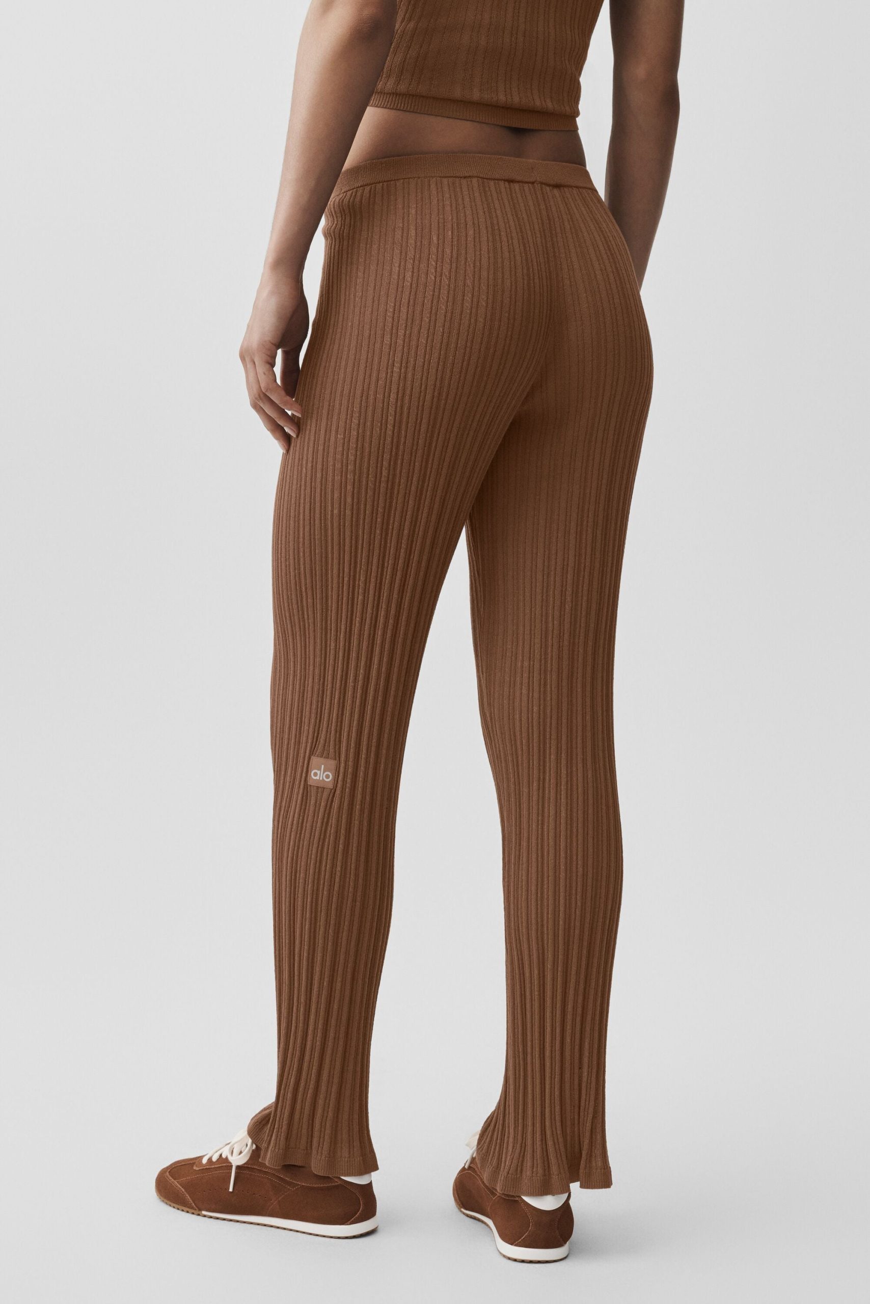 Sweater High-Waist Sunlit Straight Leg Pant - Sun Kissed Brown - Image 4