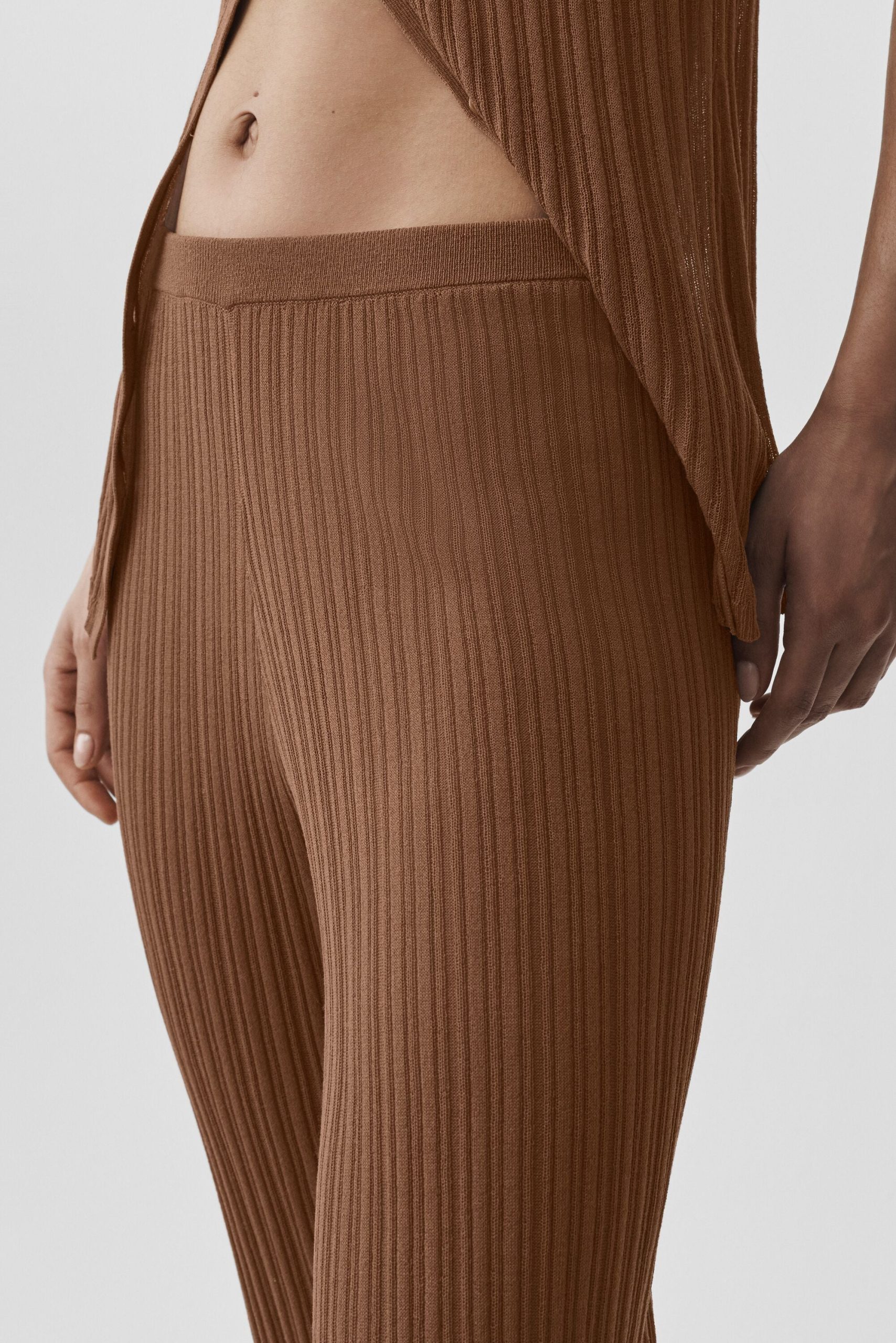 Sweater High-Waist Sunlit Straight Leg Pant - Sun Kissed Brown - Image 2