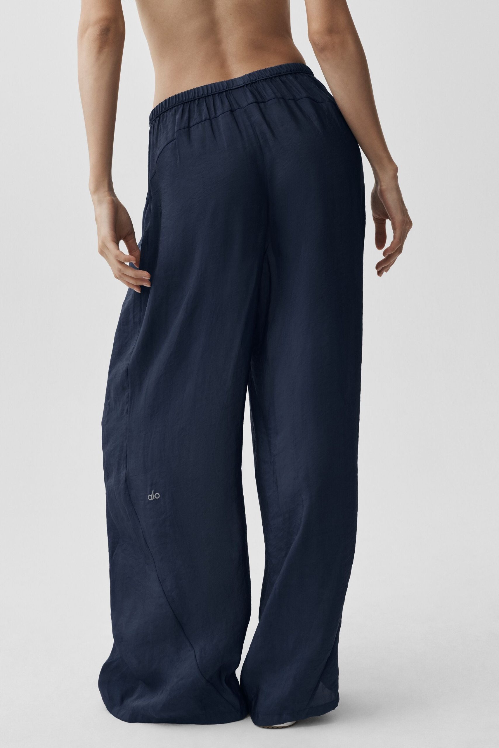 Semi-Sheer Golden Hour High-Waist Straight Leg Pant - Navy - Image 4