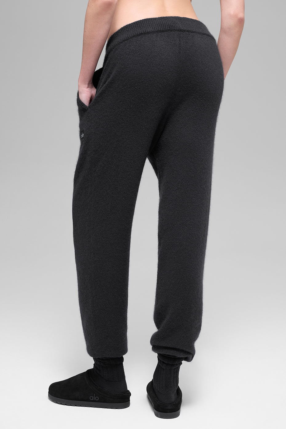 Wool Cashmere High-Waist New Class Jogger - Black - Image 3